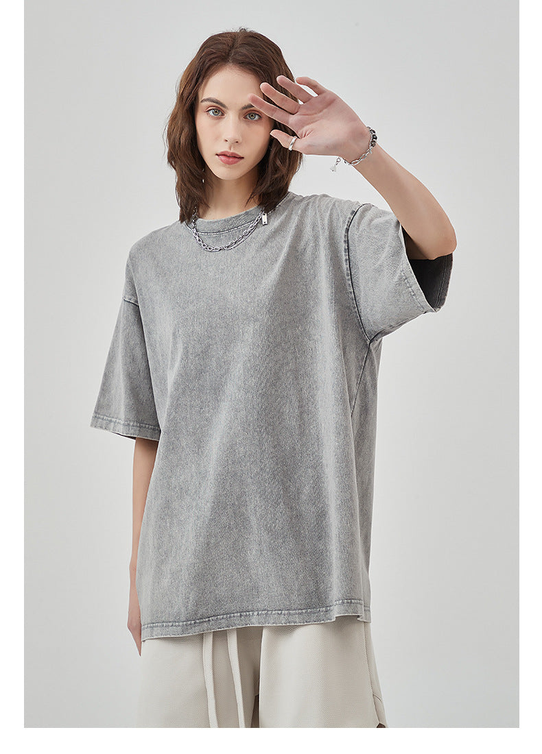 Vintage Dyed Oversize Short-sleeve T-shirt & Vintage Dyed Short Sweatpants Setup WN6631