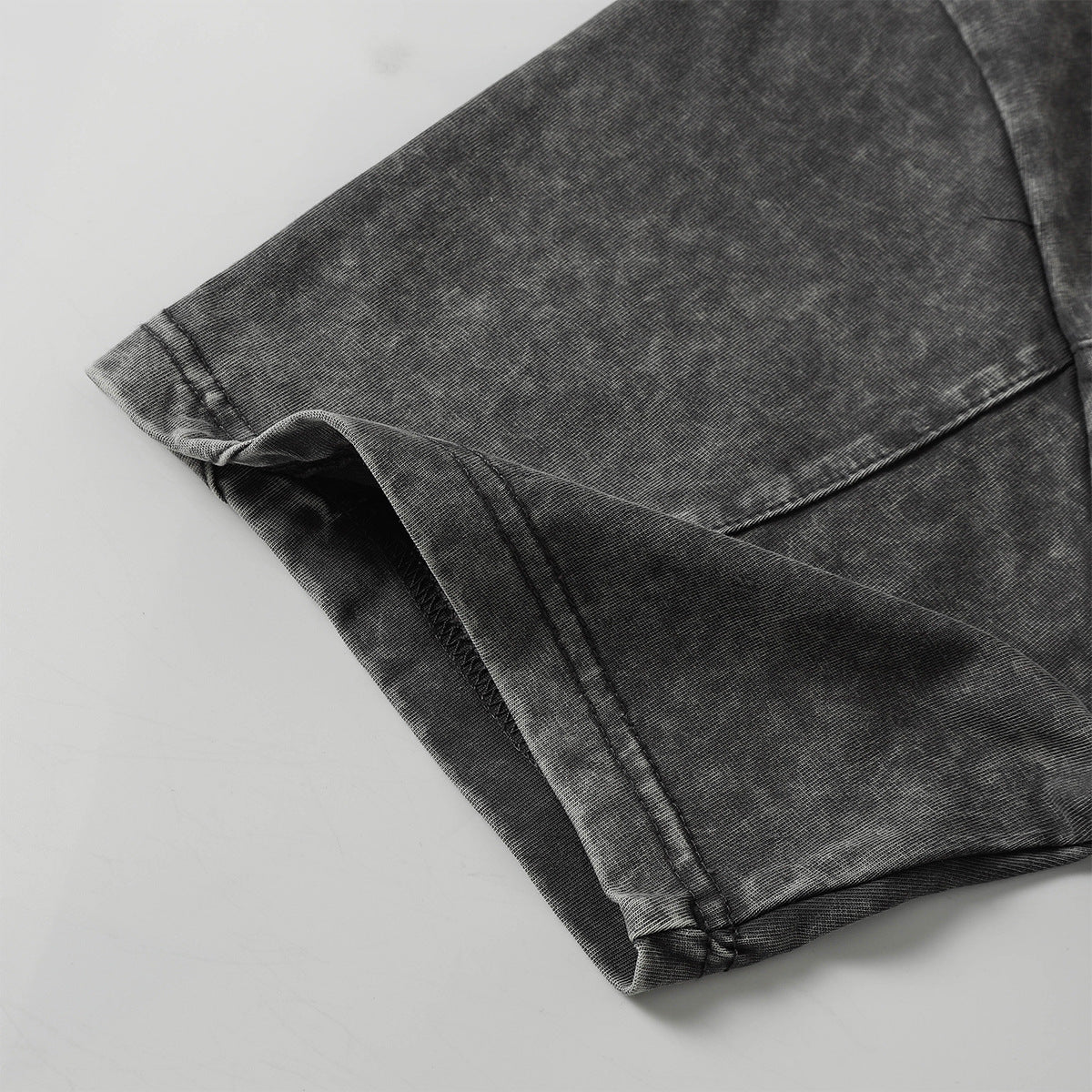 Heavy Washed Fade Stitching Short Sleeve T-Shirt WN25671