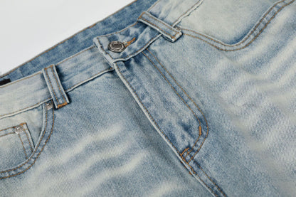 Washed Whisker Wide Leg Denim Jeans WN26092