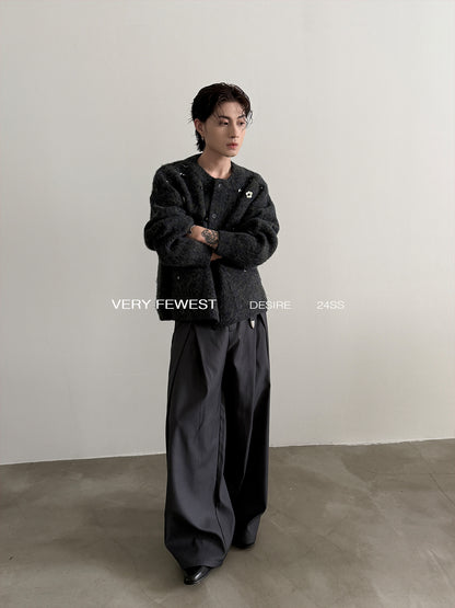 Beaded Floral Oversize Knit Cardigan WN15265