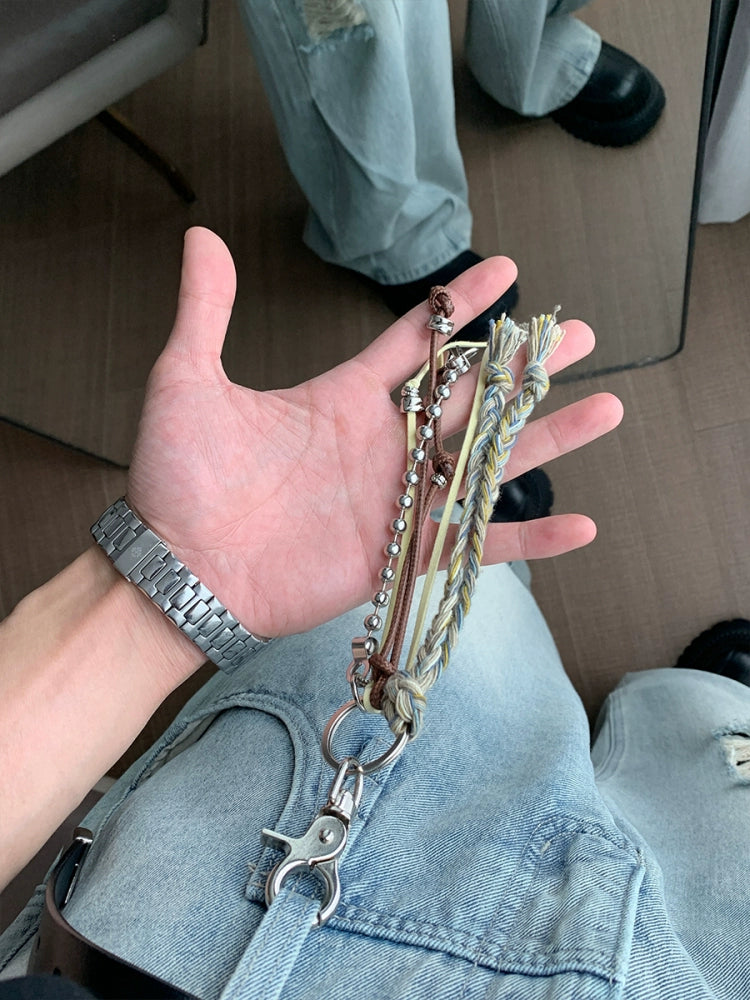 Braided Rope Metal Buckle Keychain WN20421