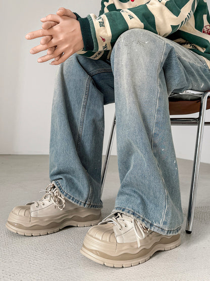 Chunky Shell Toe Platform Lace-Up Sneakers WN24517