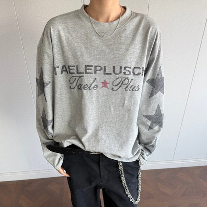 Star Rhinestone Letter Long Sleeve T-Shirt WN25591