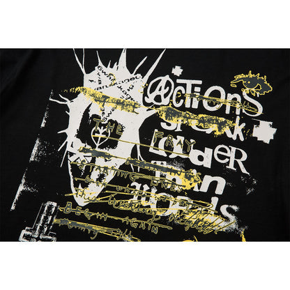 Fake Layered Paint Graphic Long Sleeve T-Shirt WN26159