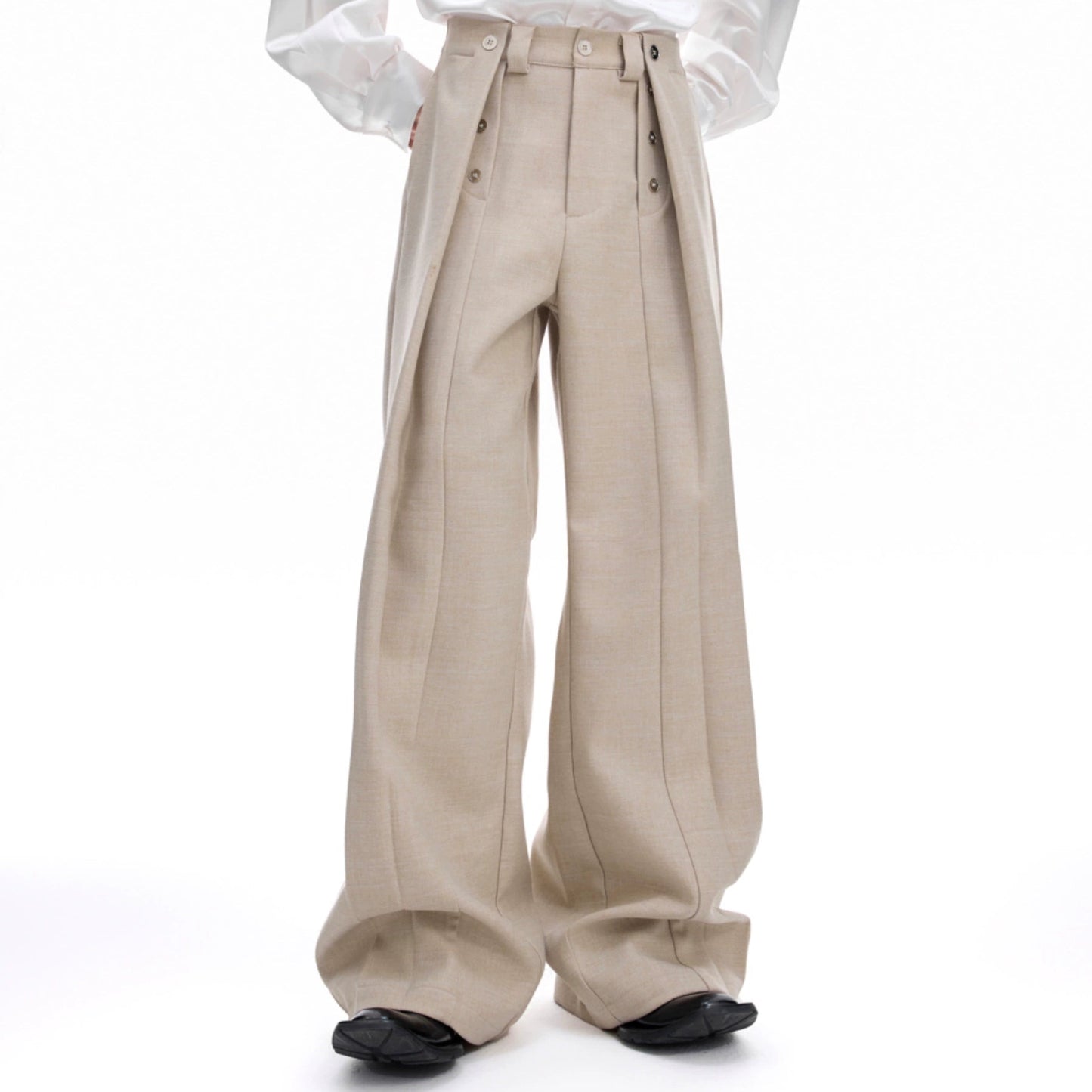 Deconstructed Pleats Straight Leg Trousers WN20679