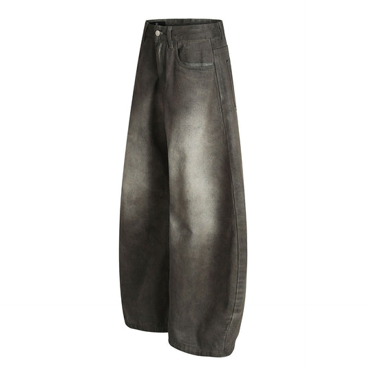 Dirty Washed Curved Denim Jeans WN25997