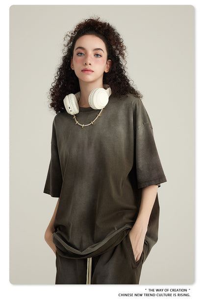 Washed Oversize Short-sleeve T-shirt WN6443