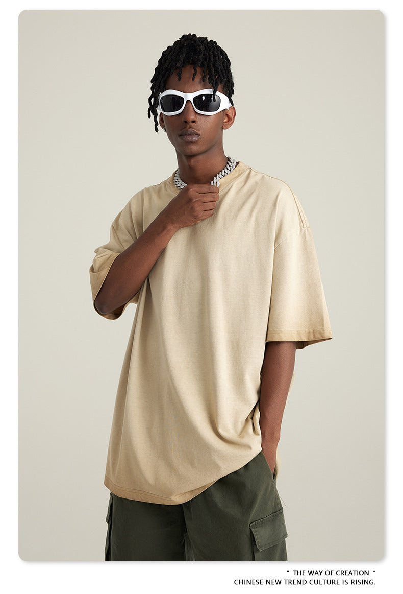 Washed Gradient Pure Cotton Sleeveless T-Shirt WN6075