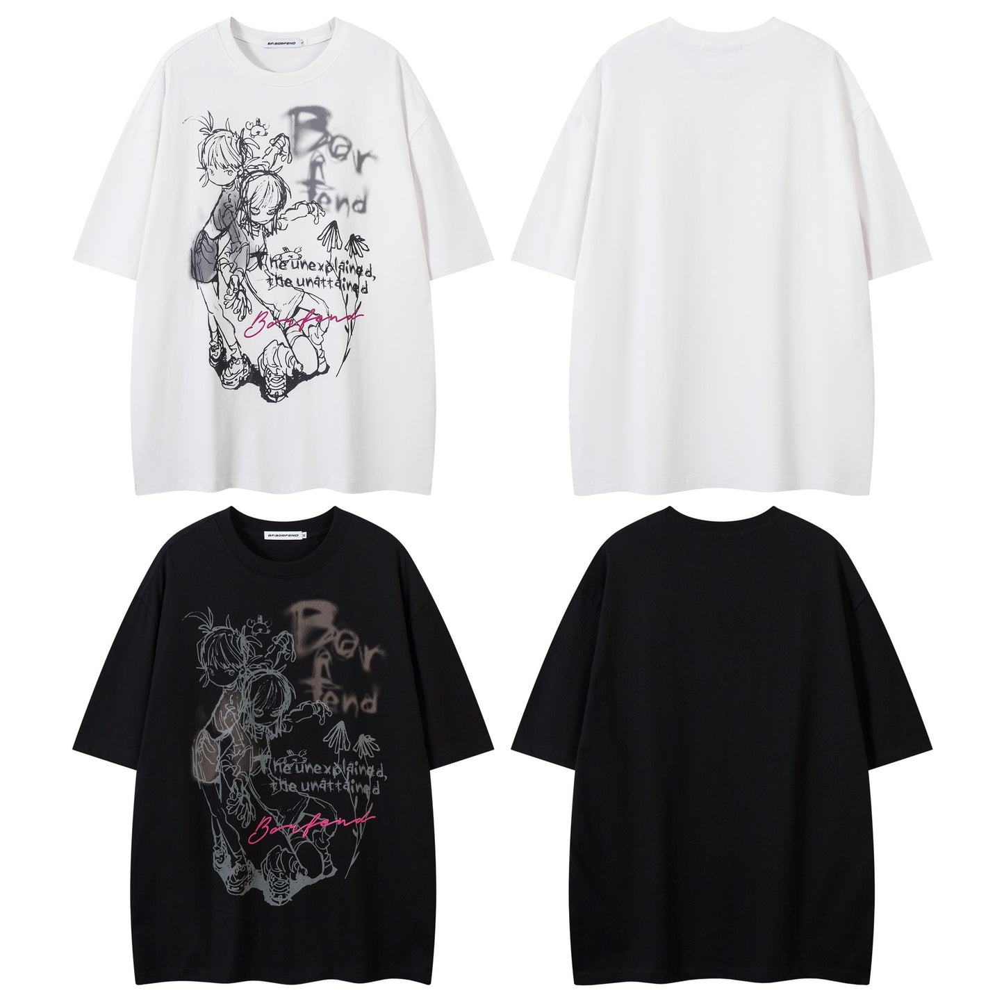 Illustration Graffiti Letter Short Sleeve T-Shirt WN25430