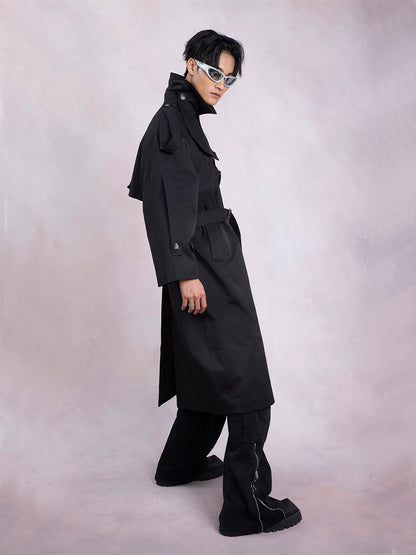 Deconstructed Oversize Shoulder Pad Trench Coat WN9330