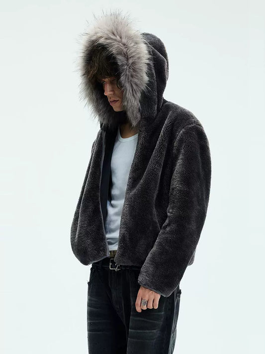 Detachable Fur Collar Fleece Hooded Jacket WN9085