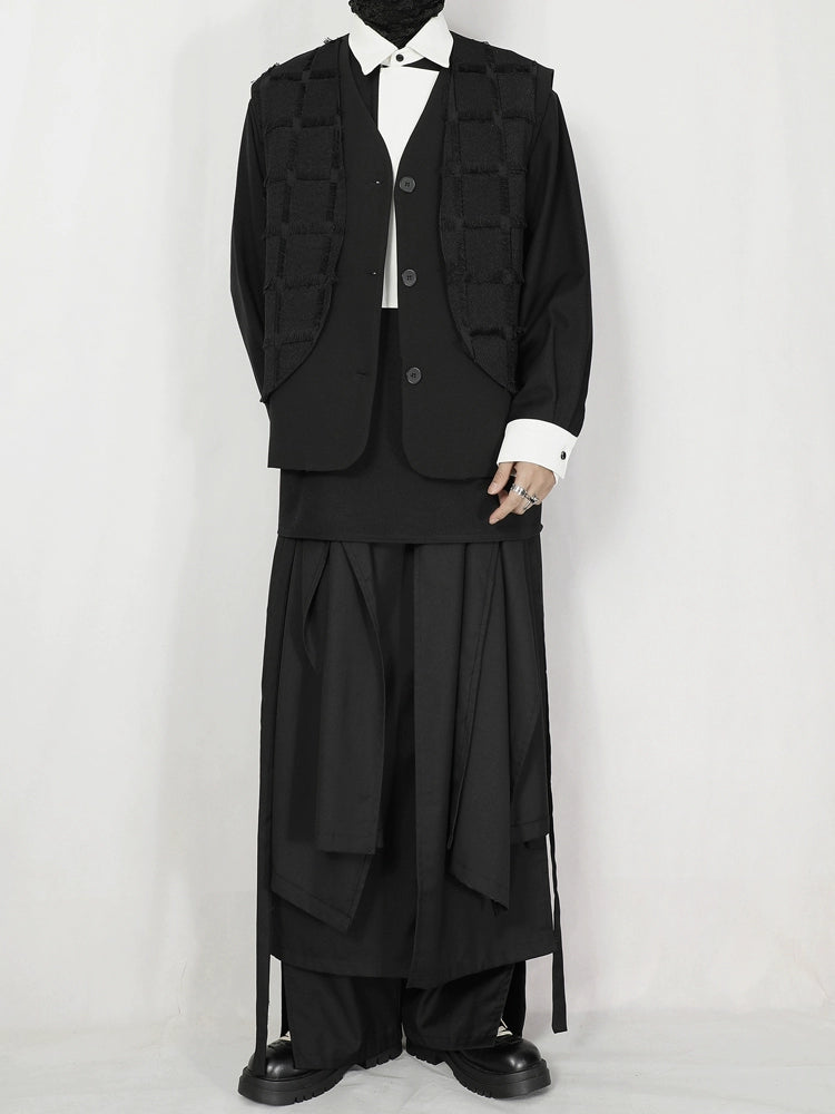 Fake Layered Design Vest Jacket WN20173