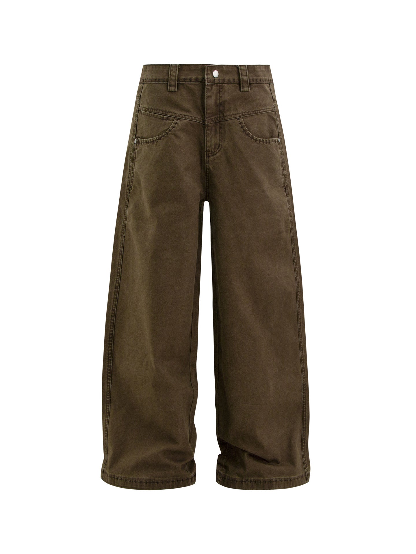 Washed Dirty Panel Wide Leg Cargo Pants WN26264