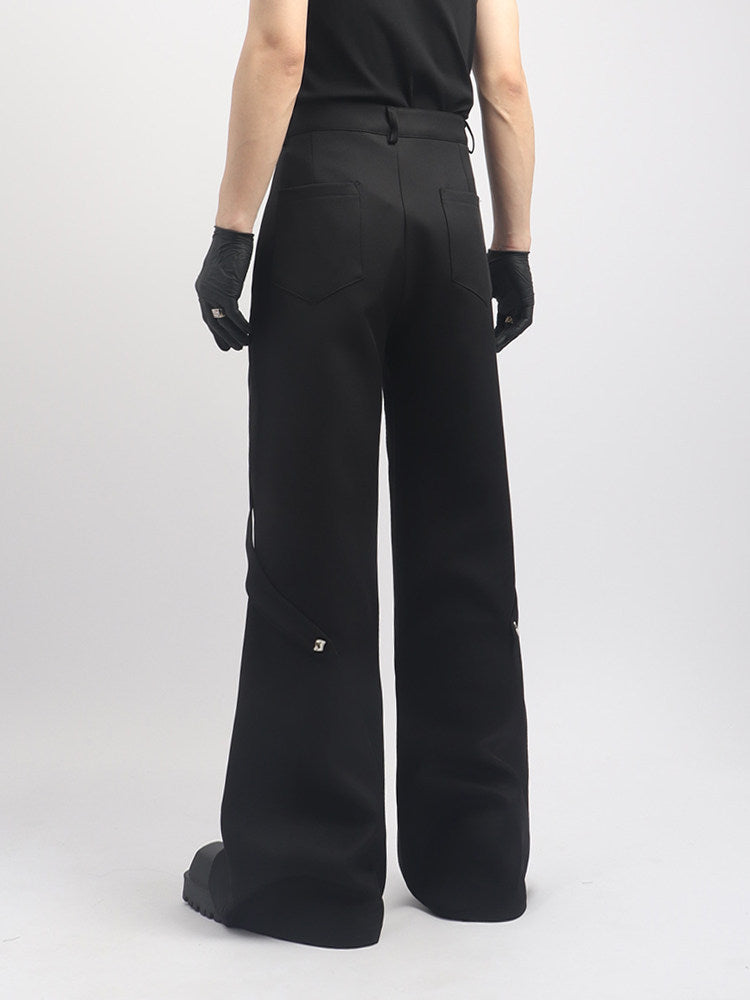 Chain Decor Seam Design Flare Trousers WN23688