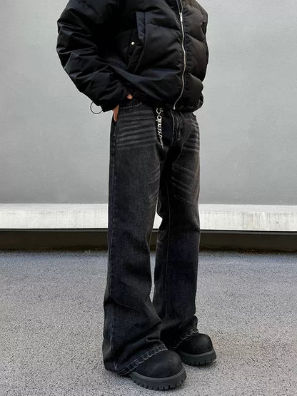 Washed Flare Denim Jeans WN19498