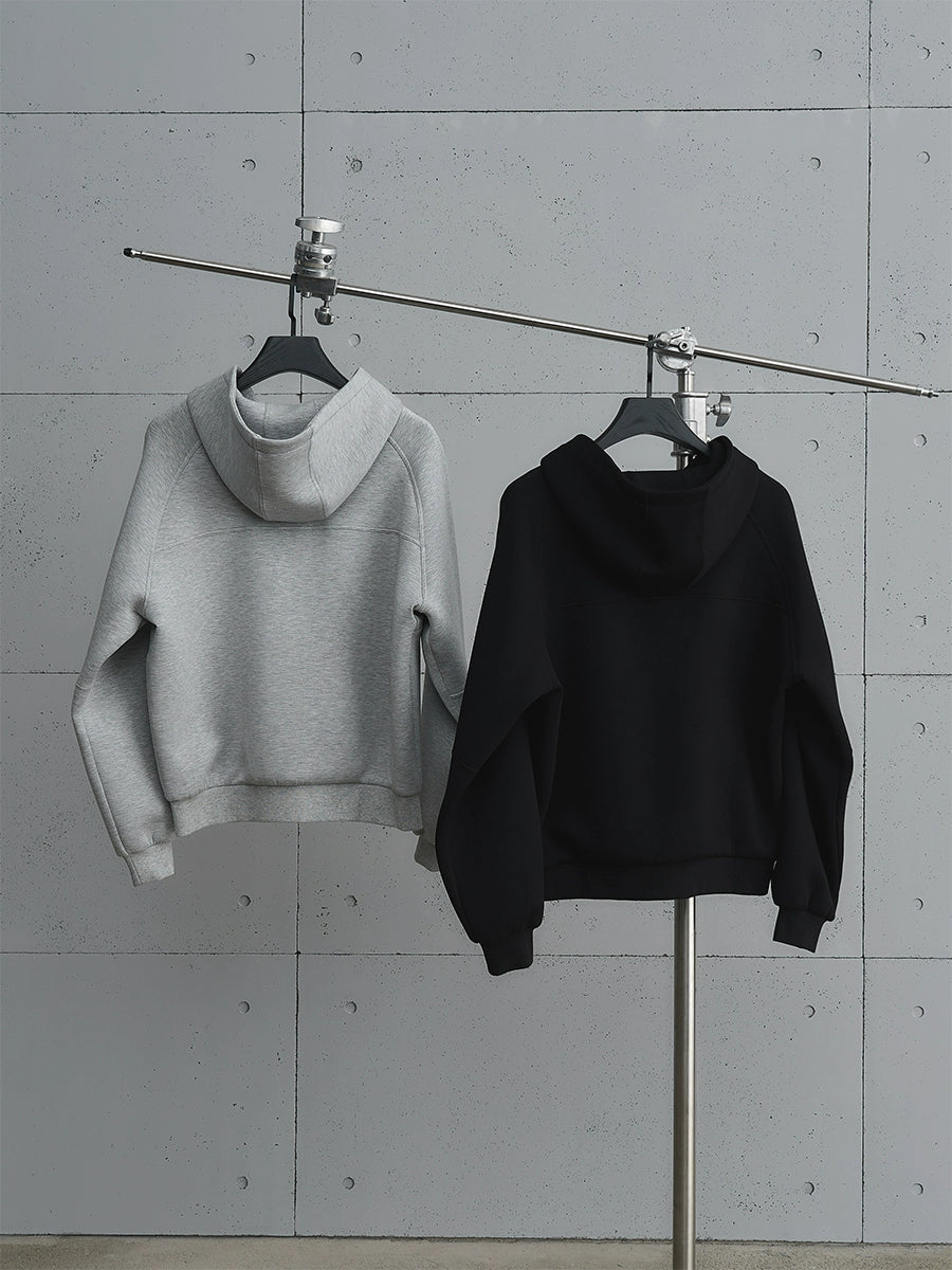 Wrinkle-Resistant Air Layer Ribbed Zipper Hoodie WN17692