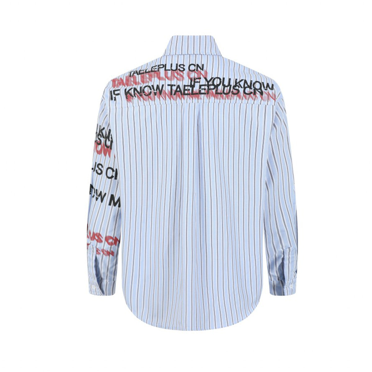 Stripe Letter Print Long Sleeve Shirt WN25396