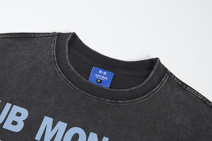Washed Graphic Letter Print Short Sleeve T-Shirt WN25765