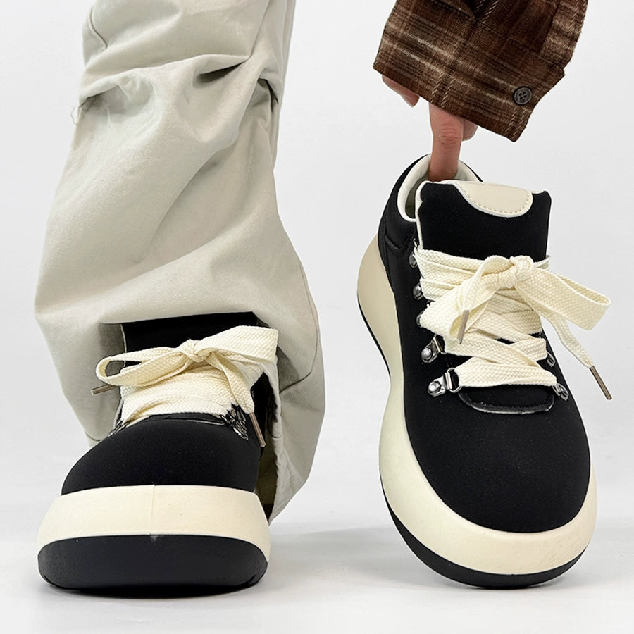 Chunky Sole Puffy Design Suede Sneakers WN19141