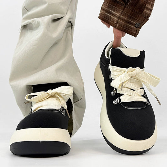 Chunky Sole Puffy Design Suede Sneakers WN19141