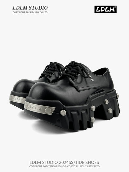 Thick Sole PU Leather Derby Shoes WN21249