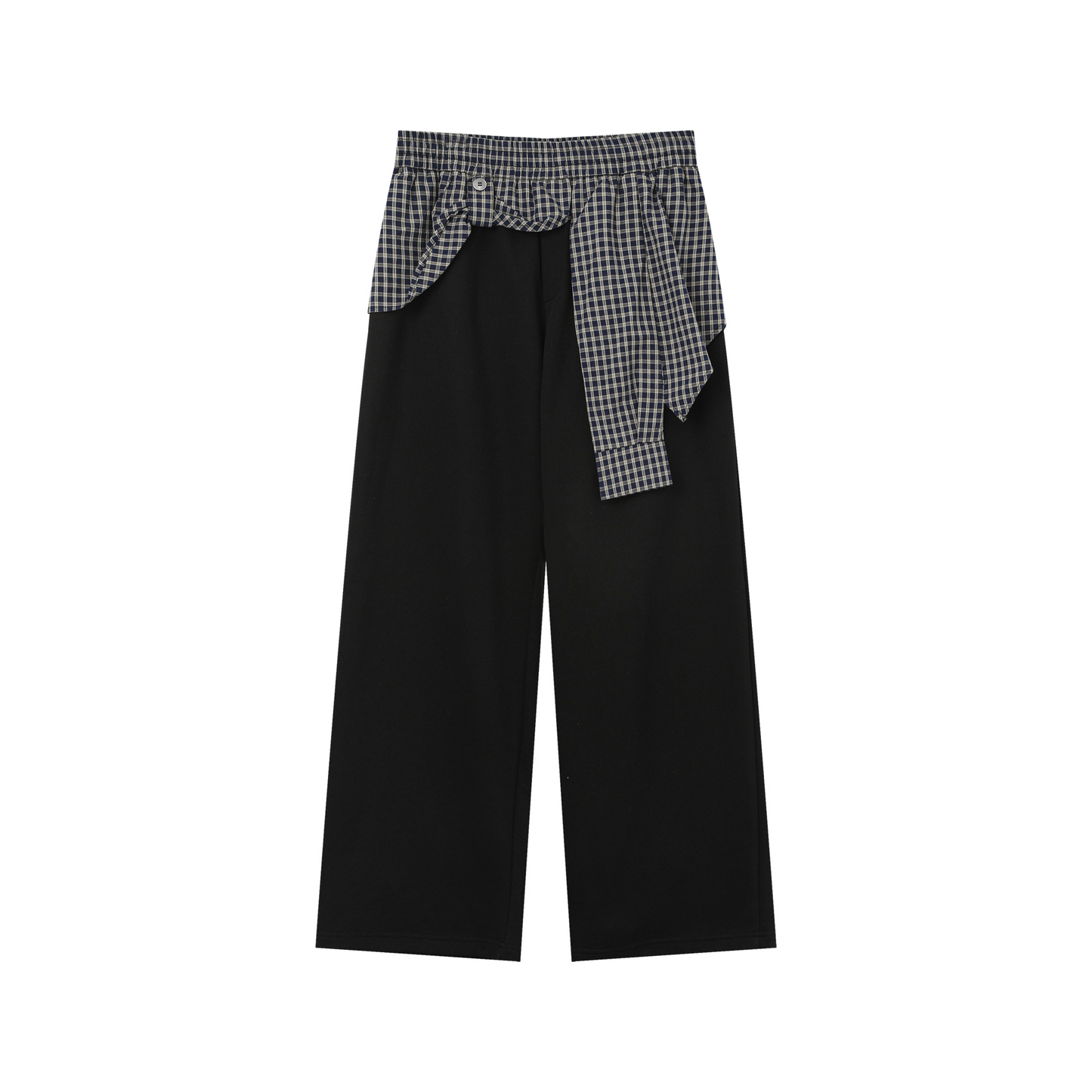 Check Layered Knit Vest & Wide Leg Sweatpants Setup WN25034