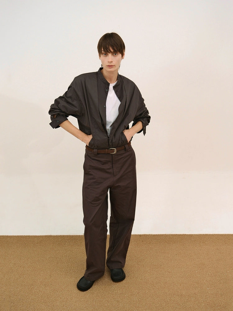 Fake Layered Half Hight Neck Long Sleeve Shirt WN21478