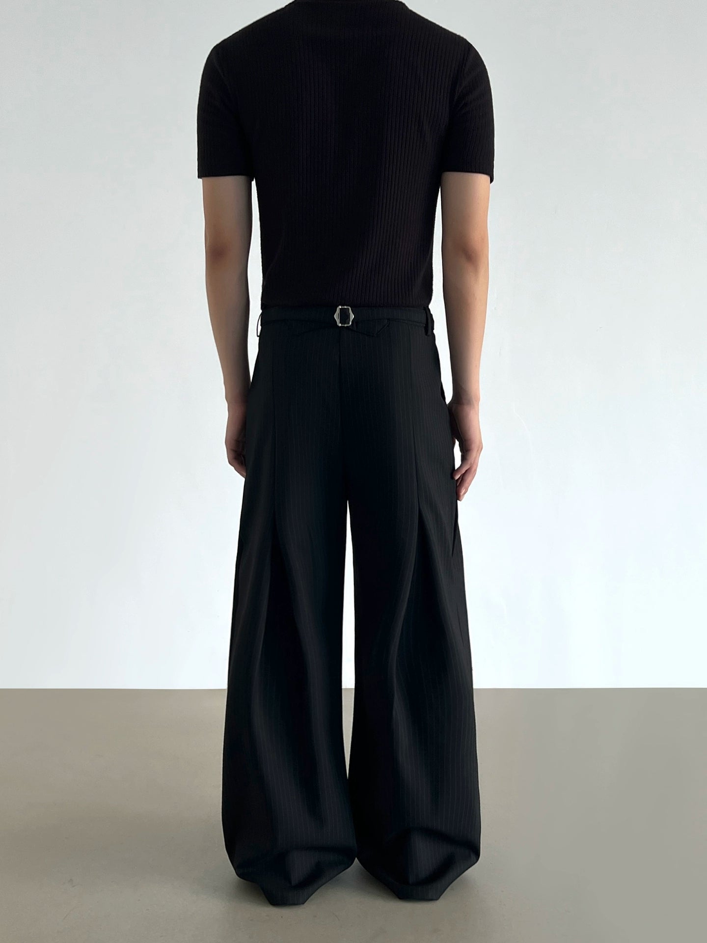 Stripe Straight Wide Leg Trousers WN21198