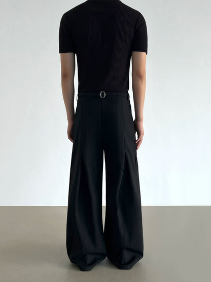 Stripe Straight Wide Leg Trousers WN21198