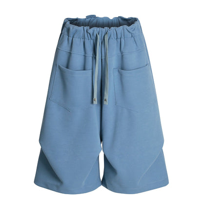 Pleats Panel Wide Leg Half Sweatpants WN26091