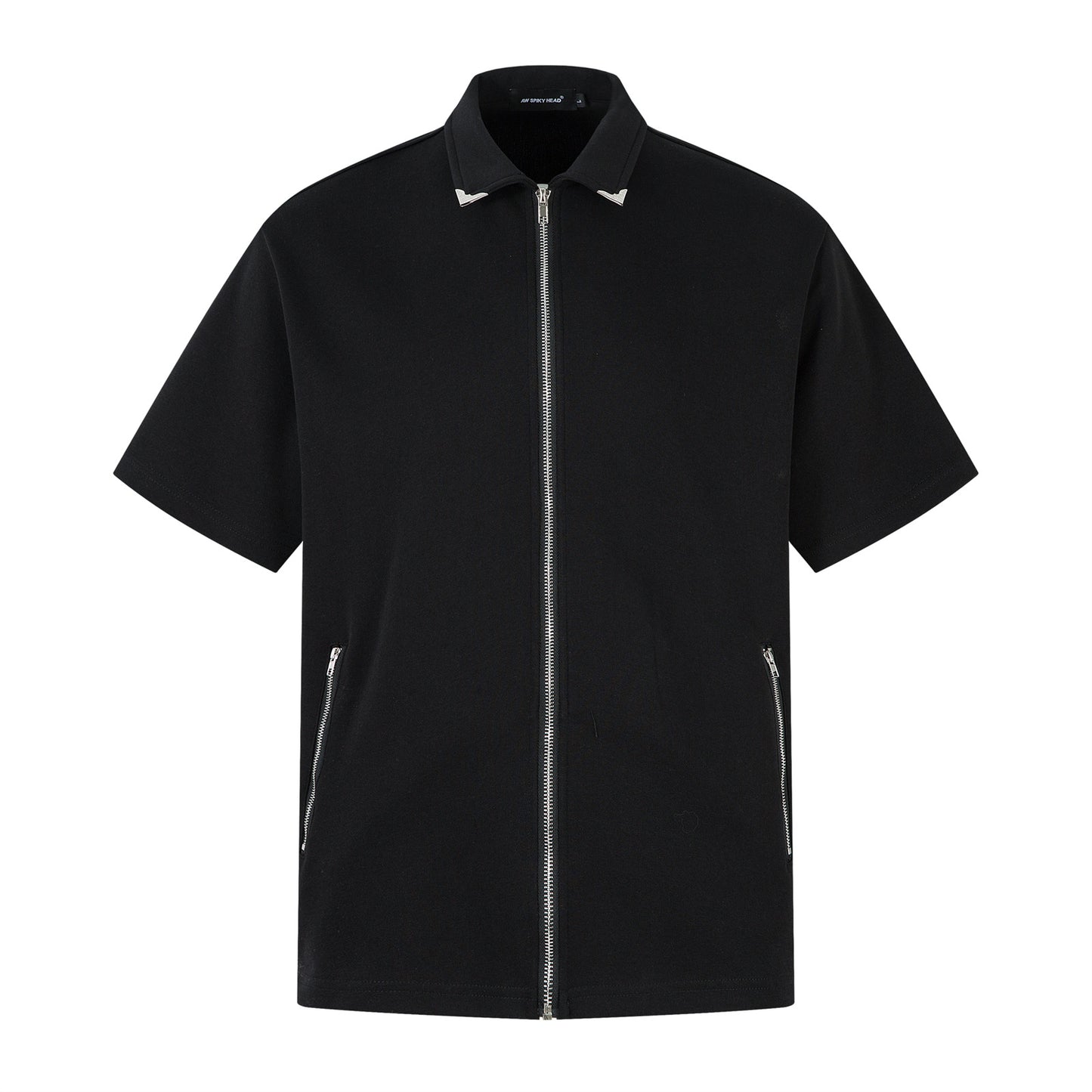 Full Zip Polo Collar Short Sleeve Shirt WN26805