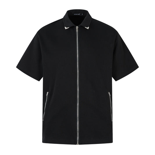 Full Zip Polo Collar Short Sleeve Shirt WN26805