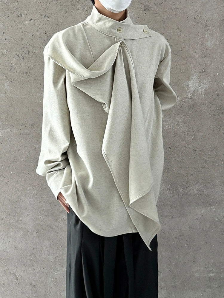 Chinese Style Standing-Collar Long Sleeve Shirt WN19959