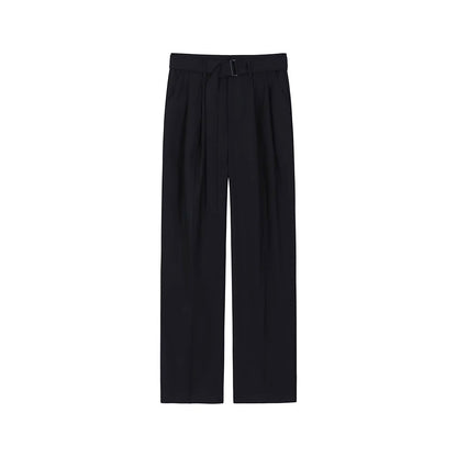 Belted Wide-Leg Straight Trousers WN6744