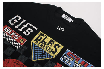 Checkerboard Number Short Sleeve T-Shirt WN26517