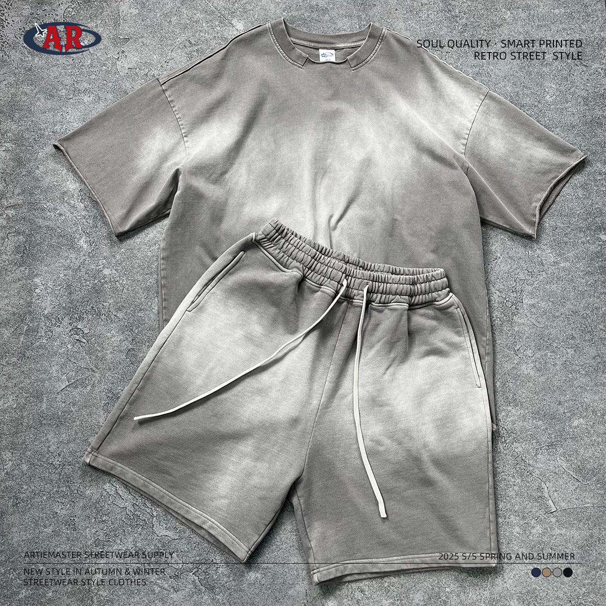 Washed Short Sleeve T-Shirt & Washed Half Pants Setup WN16246