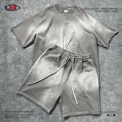 Washed Short Sleeve T-Shirt & Washed Half Pants Setup WN16246