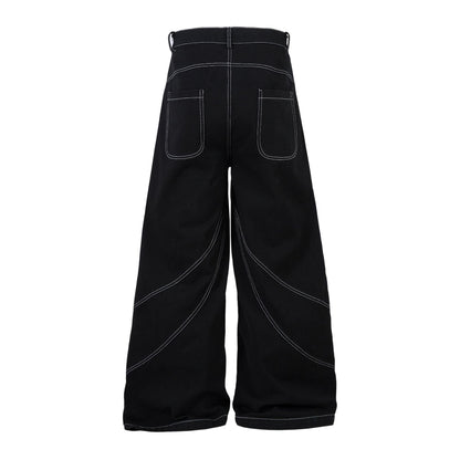 Embroidery Wide Leg Denim Jeans WN14131