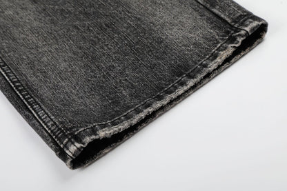 Washed Whisker Wide Leg Denim Jeans WN26106