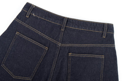Damage Frayed Wide Leg Denim Jeans WN28017