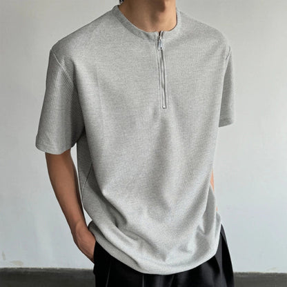 Thin Quick-Dry Breathable Half Zipper Short Sleeve T-Shirt WN19325