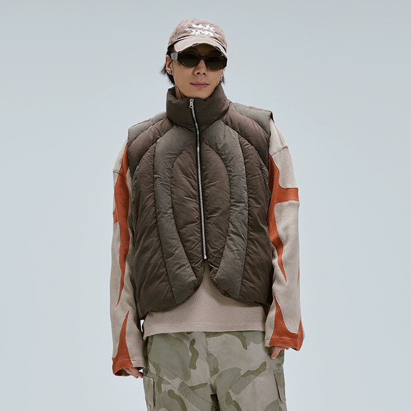 Oversize Colorblock Padded Vest WN12234