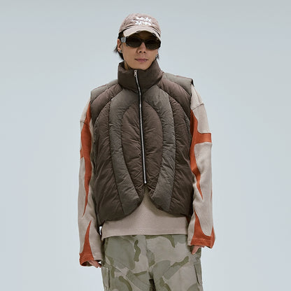 Oversize Colorblock Padded Vest WN12234