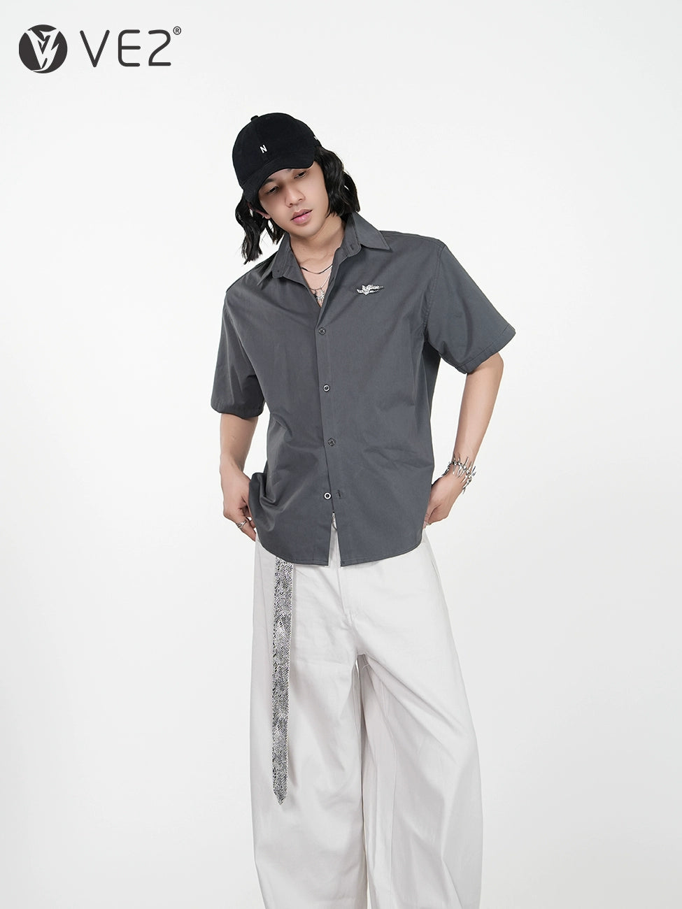 Metal Detail Short Sleeve Shirt WN17391