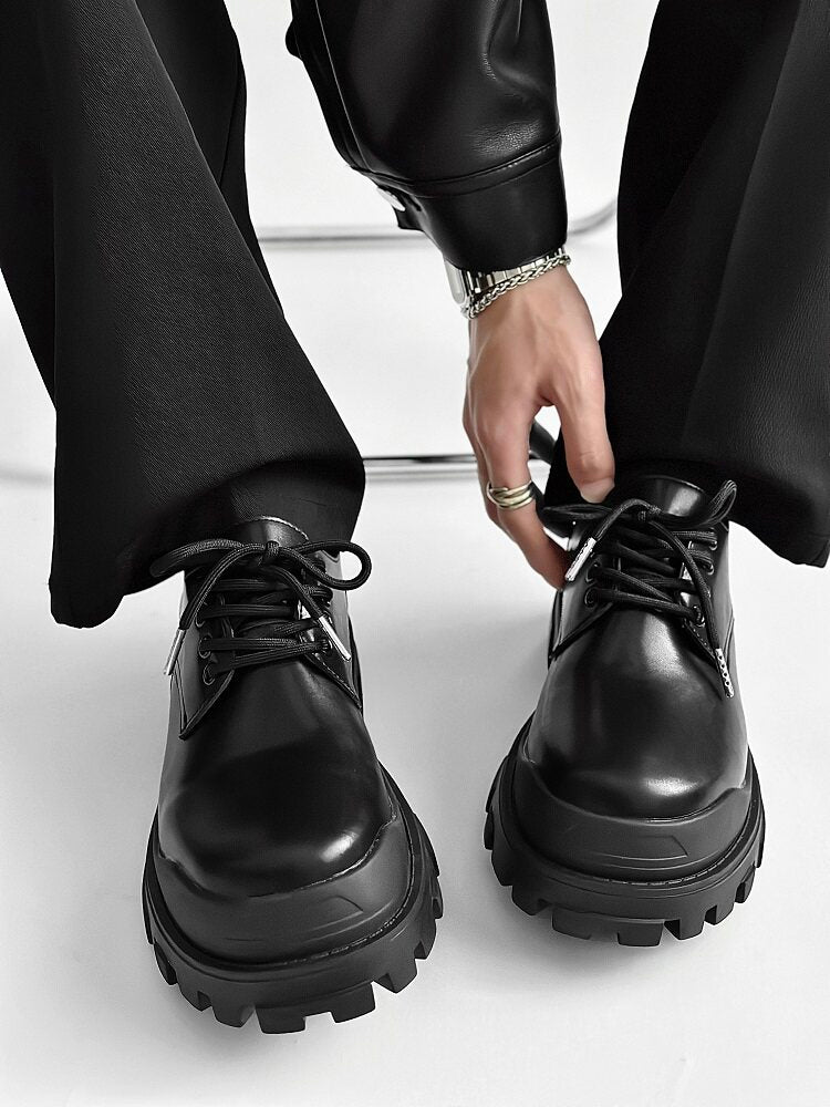 Lace Up Thick Sole Plain Shoes WN24567