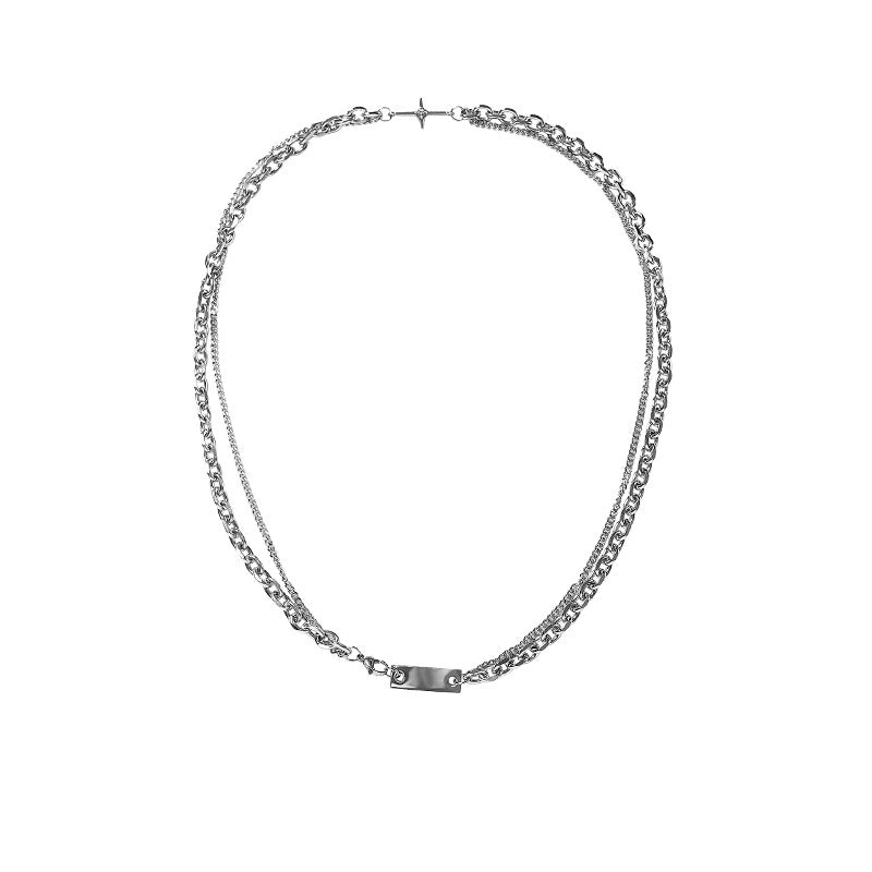 Double-Layer Chain Cross Necklace WN10312