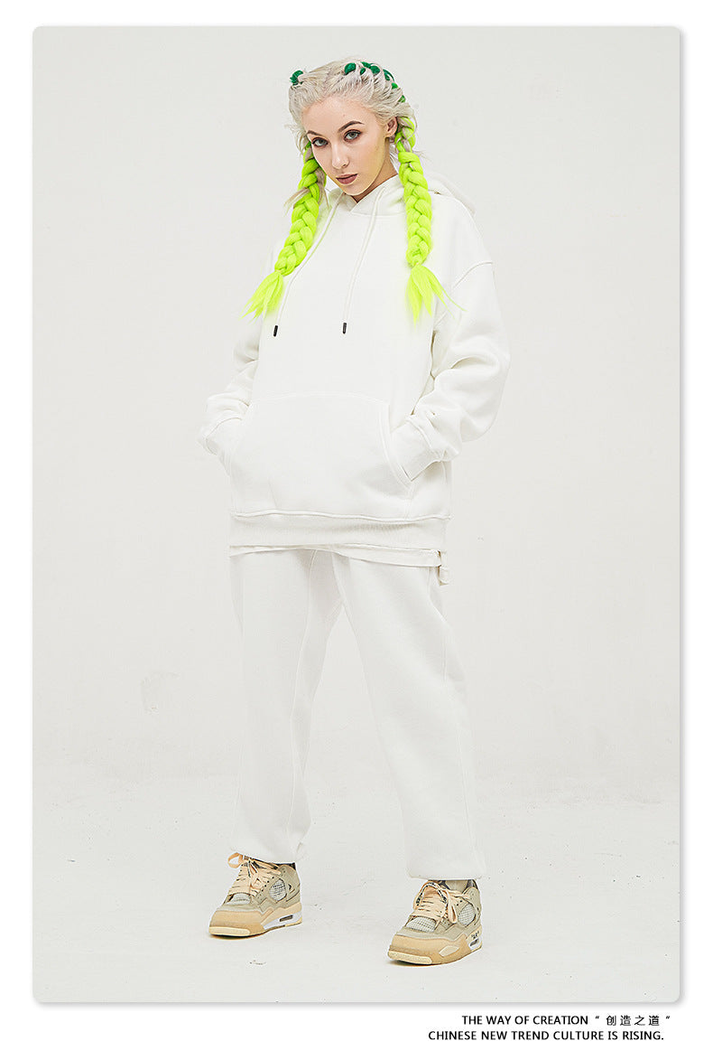 Fleece Lining Oversize Hoodie & Fleece Lining Sweatpants Setup WN9931