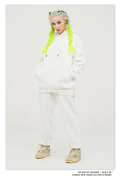 Fleece Lining Oversize Hoodie & Fleece Lining Sweatpants Setup WN9931