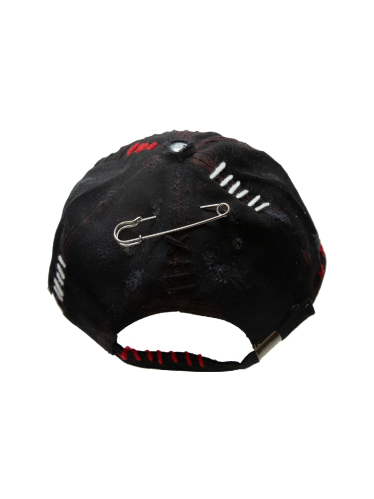 Irregular Damage Punk Curved-Brim Cap WN21116
