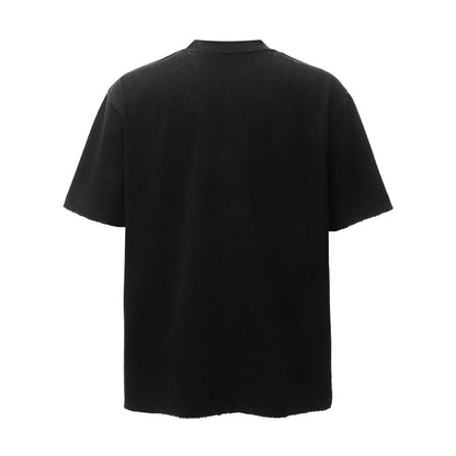 Damage Raw Edge Patch Pocket Short Sleeve T-Shirt WN26816